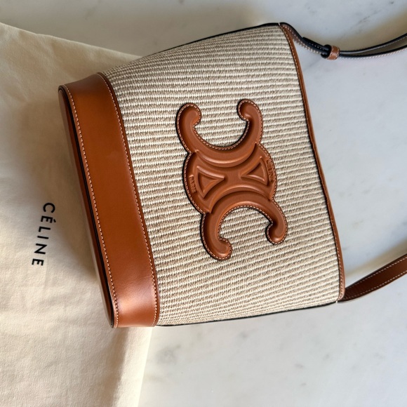 Celine Natural Woven Crossbody with Brown Leather Trim - Picture 6 of 6